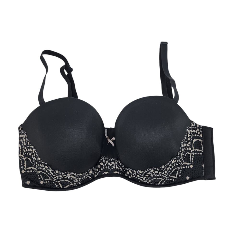 Cacique Black Multi-Way Strapless Underwire Full Coverage Bra Size 40DD